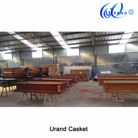 Ataúd de madera interior de terciopelo de alto brillo de madera maciza de roble rojo