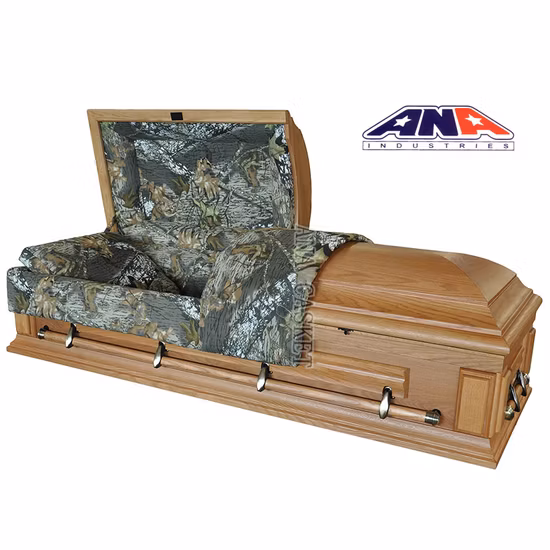 Ataúd de arce de chapa de estilo americano para productos funerarios